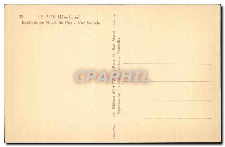 le Puy CPA Basilique de Nd du Puy Vue laterale — Rückseite