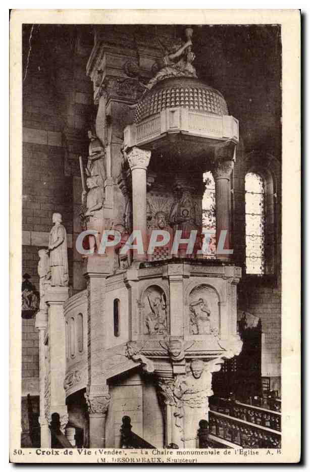 Croix-de-Vie (Vendée) — La Chaire monumentale de l'Église — M. LéSORBEAUX, Sainte-Énigme