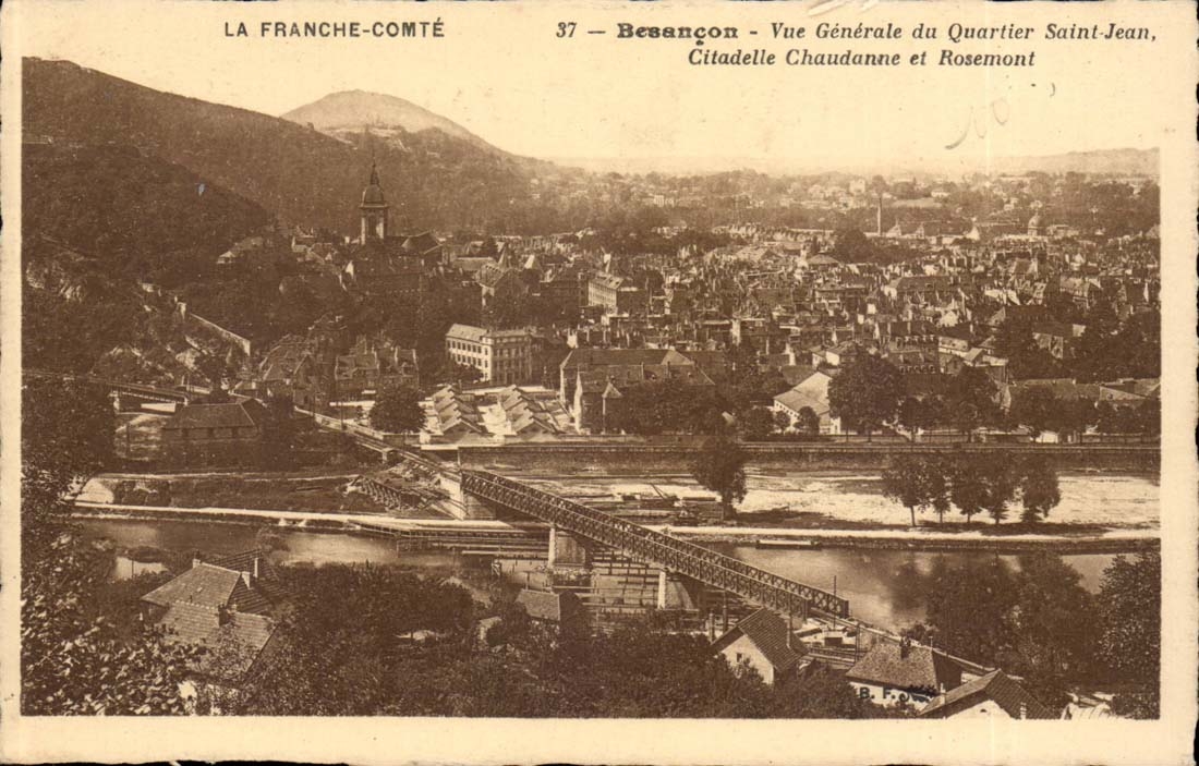 CPA Besancon Vue generale du quartier Saint Jean Citadelle Chaudanne et Rosemont