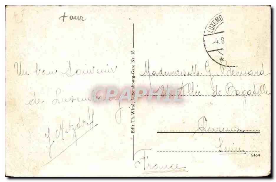 Luxembourg - Les Trois Glands - CPA  — Verso