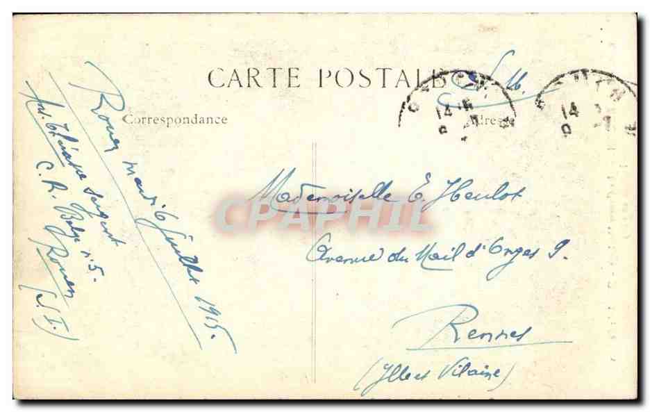 Rouen - la Grosse Horloge - Detail du cadran - CPA  — Verso