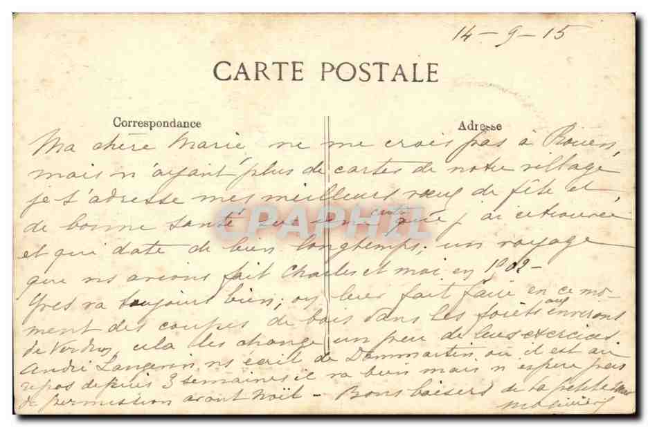 Rouen - Palais de Justice - cheval - CPA  — Verso