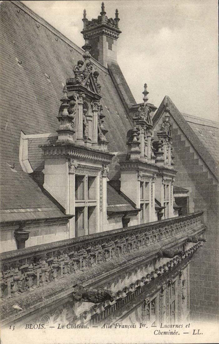 CPA Blois Le chateau Aile Francois 1er Lucarnes et cheminee