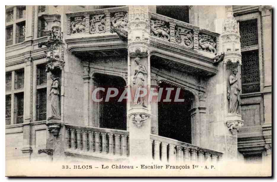 CPA Blois Le chateau Escalier Francois 1er