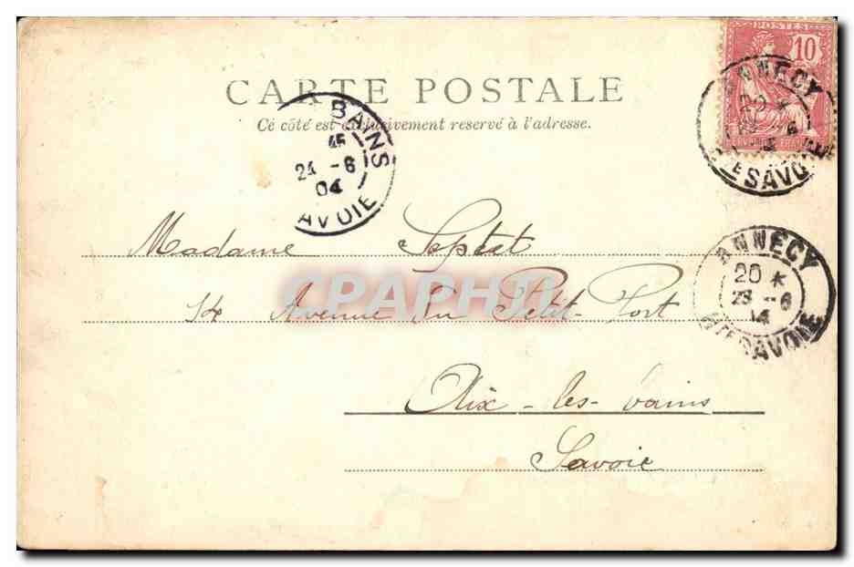 Aix les Bains - Chateau du Rocher du Roi - CPA  — Verso