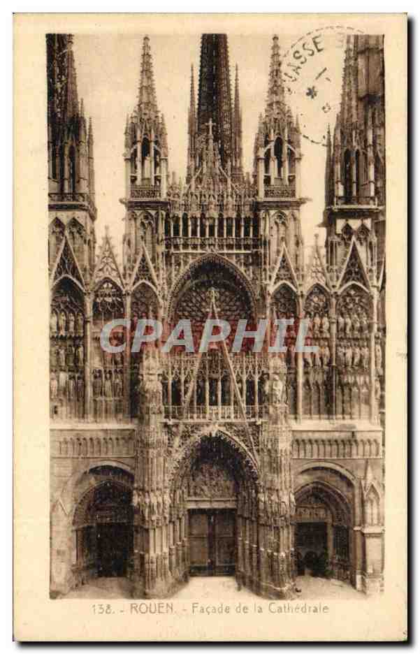 Rouen - Facade de la Cathedrale - CPA 