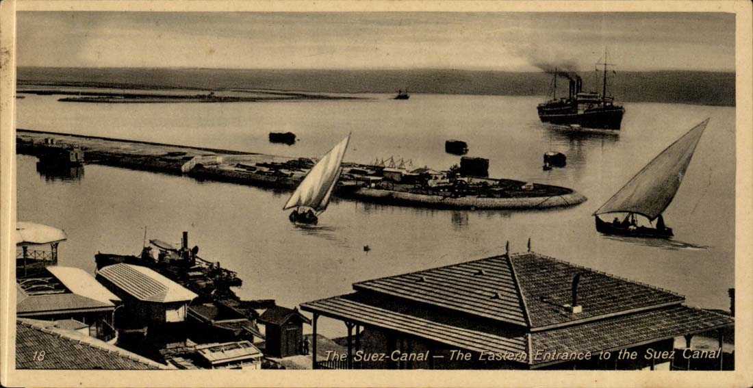 Egypt Egypte The Suez canal CPA The EAstern entrance to the Suez canal