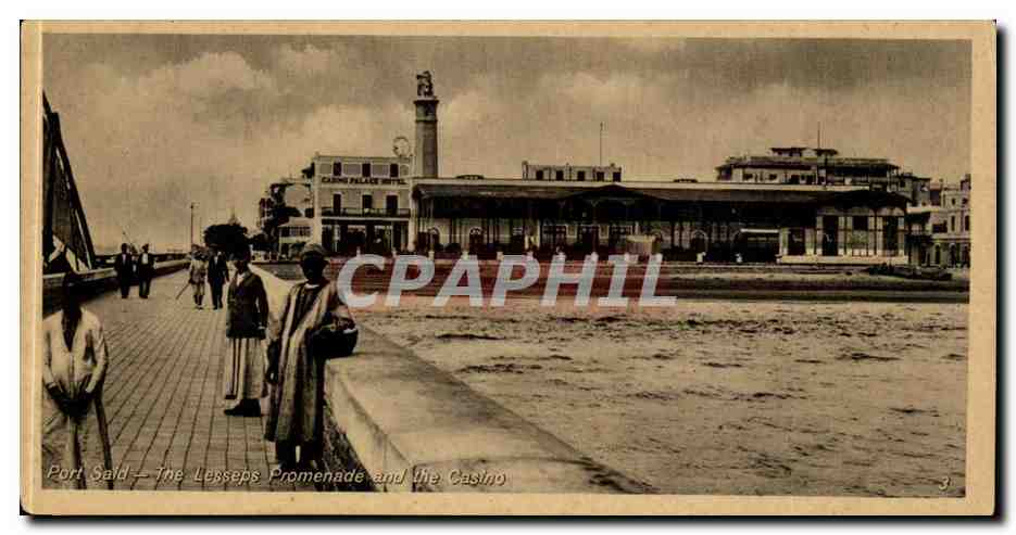 Port Said — The Lesseps Promenade and the Casino — Union Postale Egypt