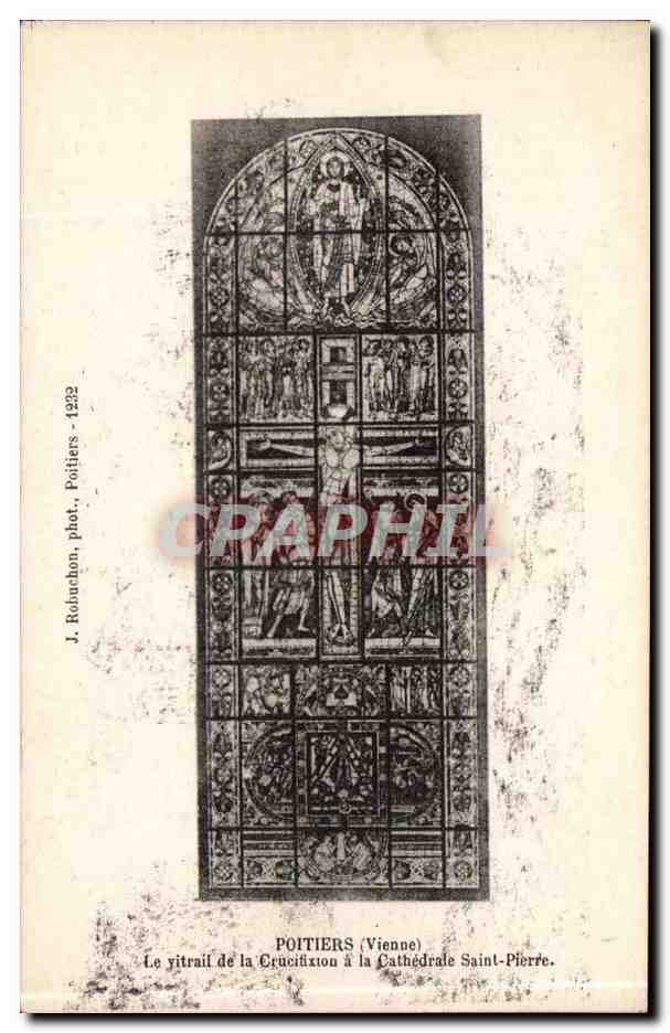 Poitiers (Vienne) — Vitrail de la Crucifixion à la Cathédrale Saint-Pierre — J. Robachon, phot. Poitiers - 4232