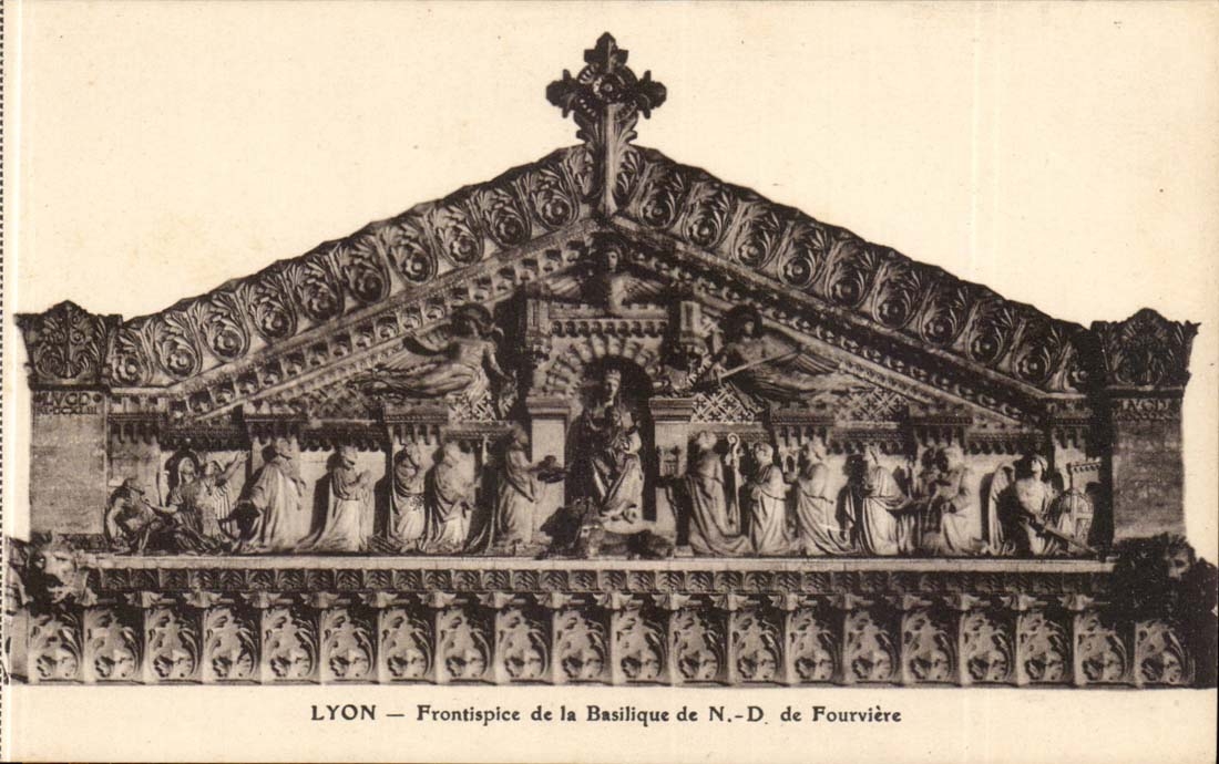 Lyon CPA Frontispice de la basilique de Nd de Fourviere