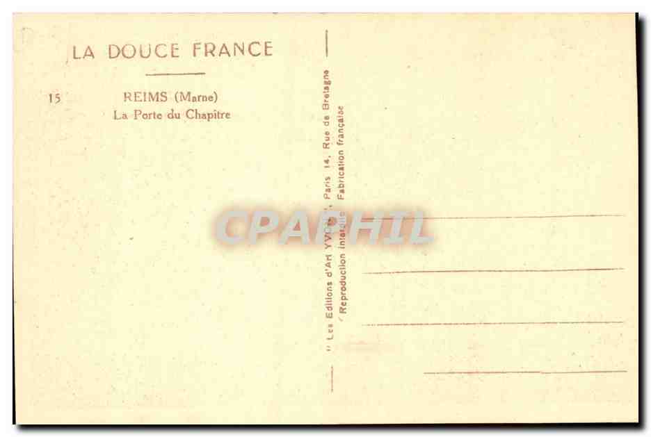 Reims (Marne) — Die Tore des Kapitels — Éditions de Bretagne — Rückseite