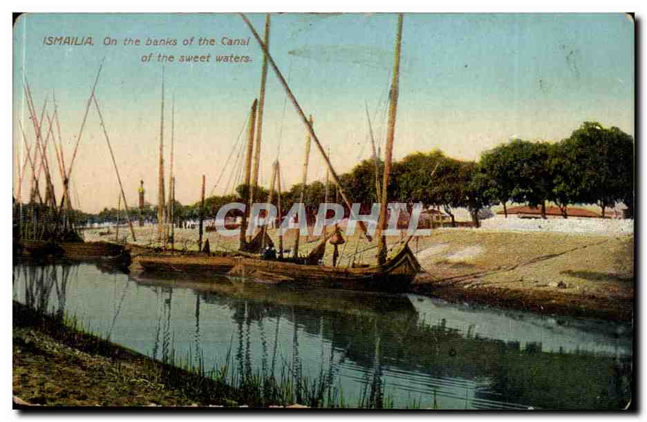 Ismaïlia — Aux bords du canal d'eaux douces — C. Andrampoulos, Port-Saïd, n°46