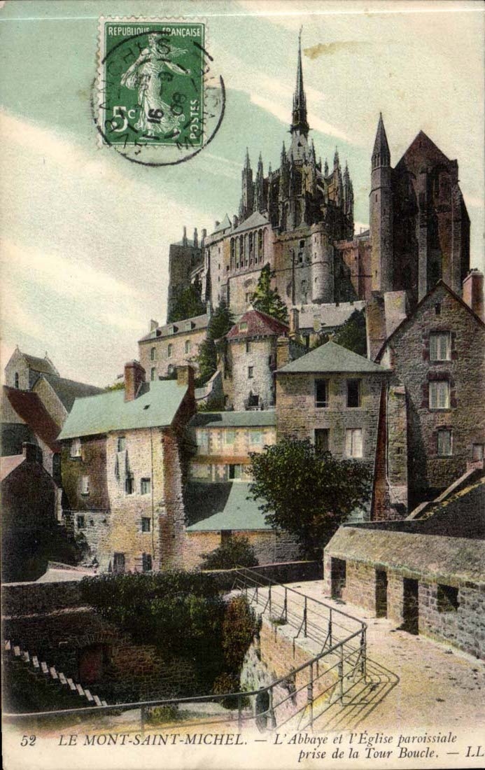 Mont Saint Michel CPA Abbaye et l'eglise paroissial prise de la Tour Boucle