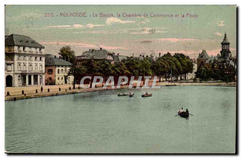 Mulhouse - Le Bassin, la Chambre de Commerce et la Poste