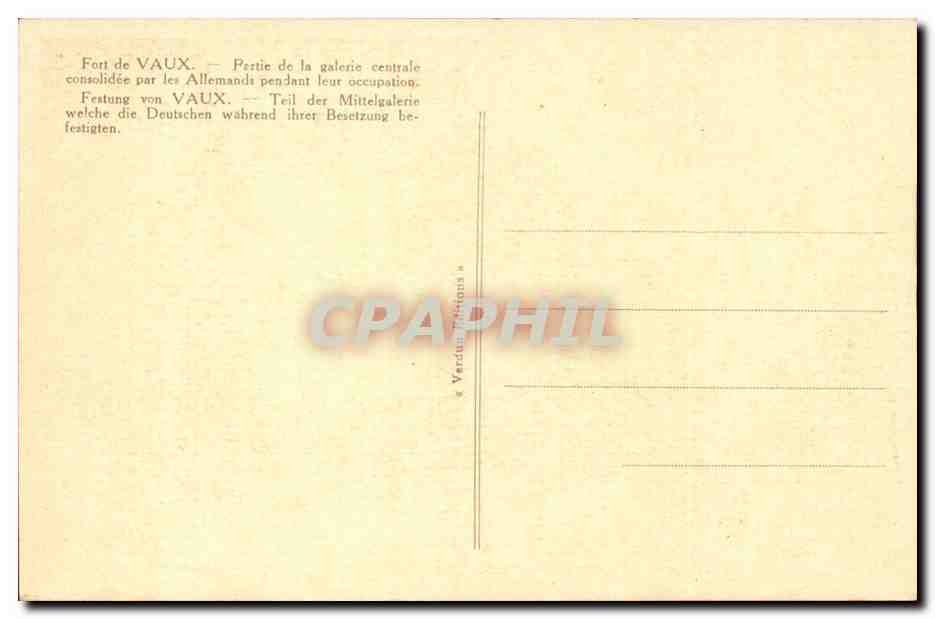 Fort de Vaux — Partie de la galerie centrale consolidée par les Allemands pendant leur occupation — Reverso