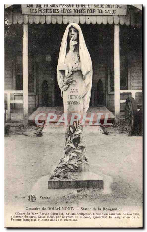 Ossuaire de Douaumont CPA Statue de la Resignation