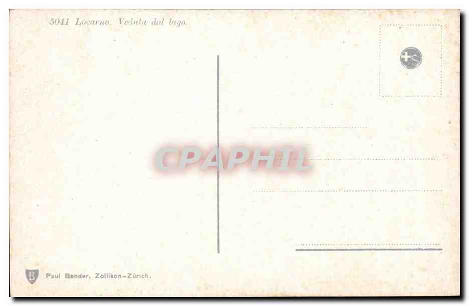 Suisse Locarno CPA Vedata dal lago — Rückseite