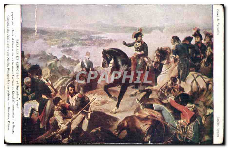 CPA Bataille de Zurich general MAssena Souvarov et Korsakoff commandant les Russes (Russia Russie Napoleon)