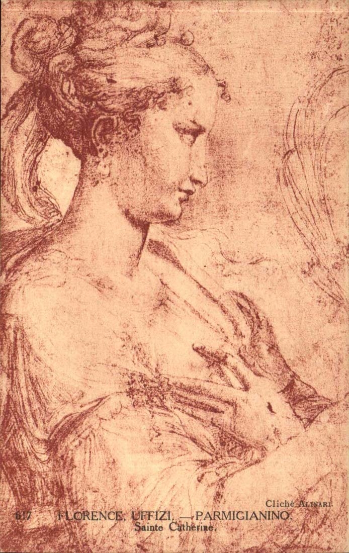 CPA Florence Uffizi Parmigianino Sainte CAtherine