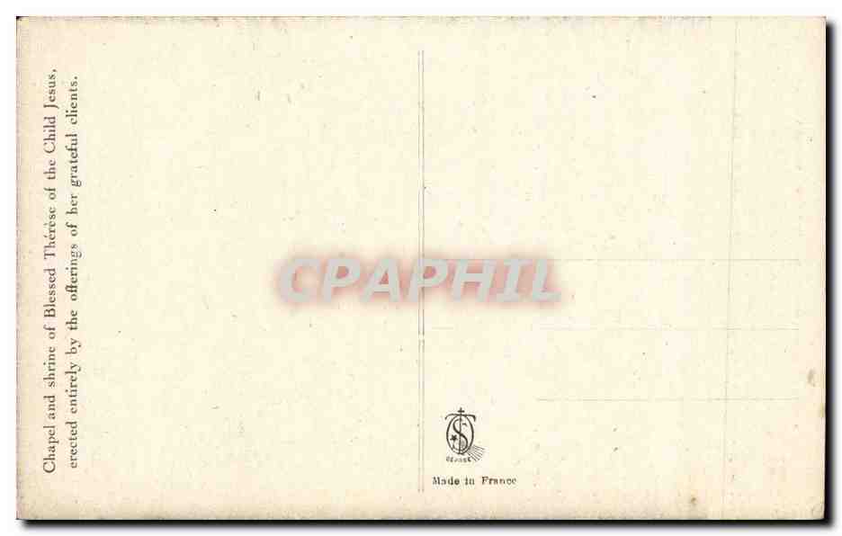 CPA Chapelle et chasse de la Bse therese de 'lenfant Jesus  — Verso
