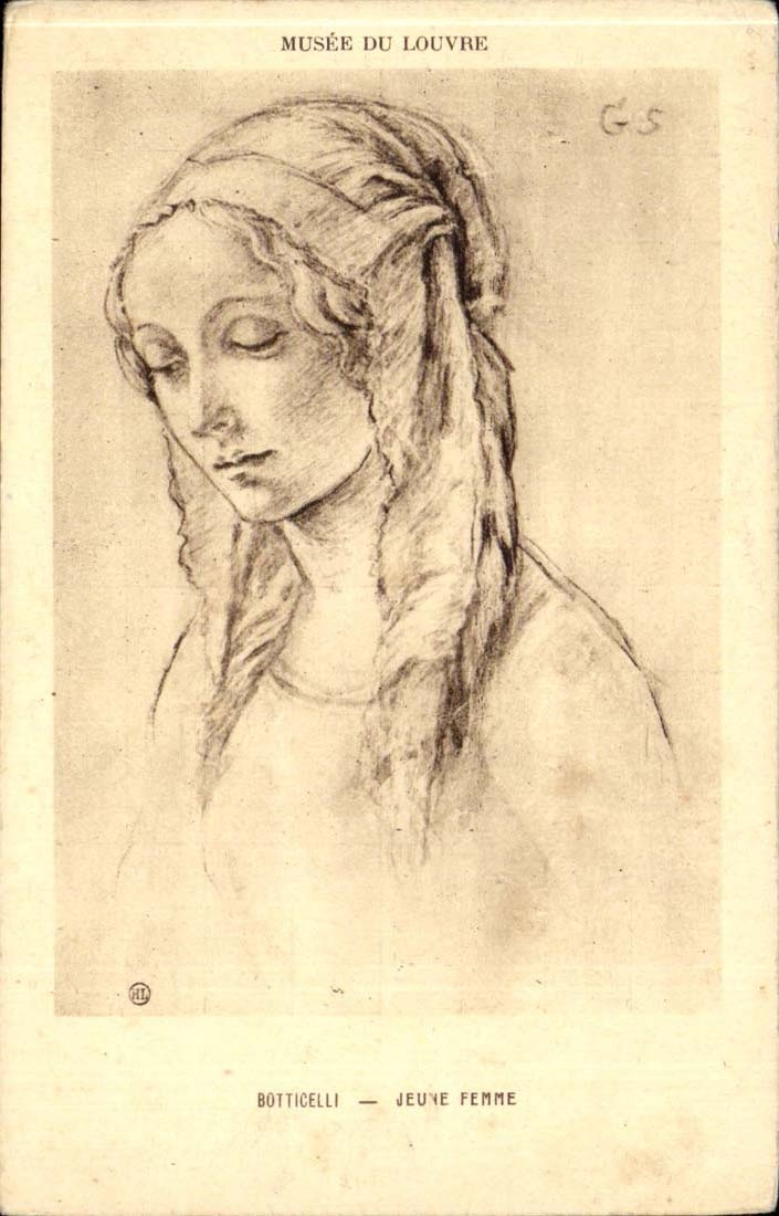 CPA Musee du Louvre Botticelli Jeune femme