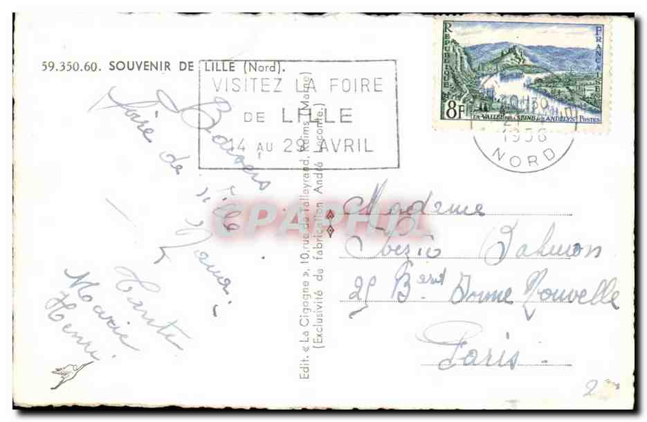 Lille CPM Souvenir — Rückseite