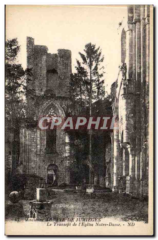 Ancienne abbaye de Jumieges CPA Le transept de l'eglise Notre DAme