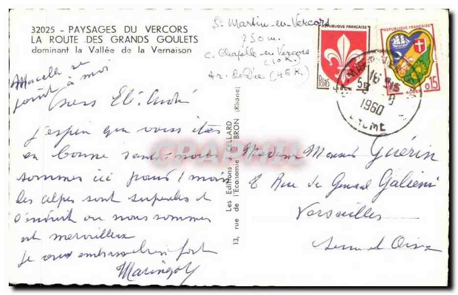 Les Barrecous en Vercors — Route des Grands Goulets — Éditeur : Les Éditions J. Cellard — Verso