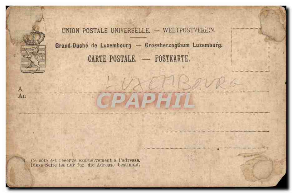 Luxembourg CPA Le palais grand ducal — Verso