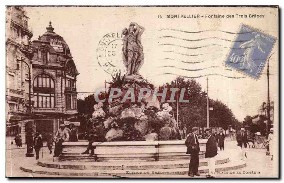 Montpellier CPA Fontaine des TRois Graces