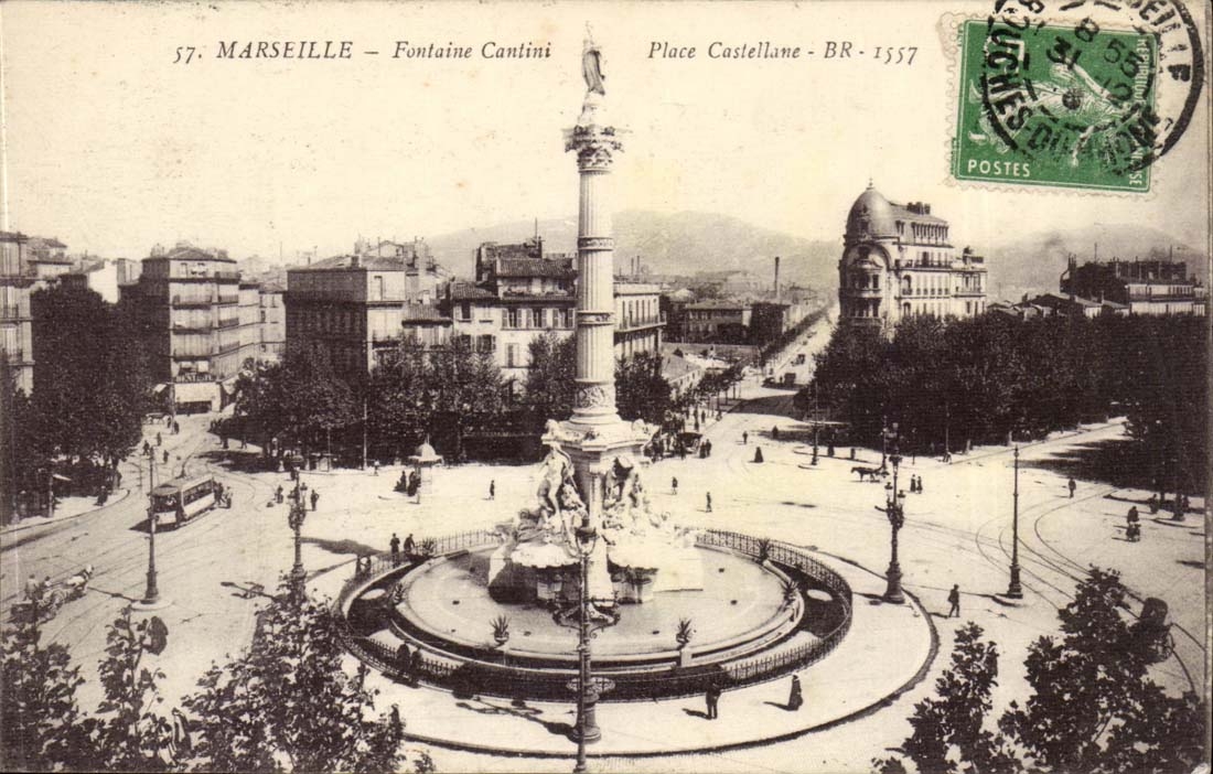 Marseille cPA Fontaine CAntini Place CAstellane
