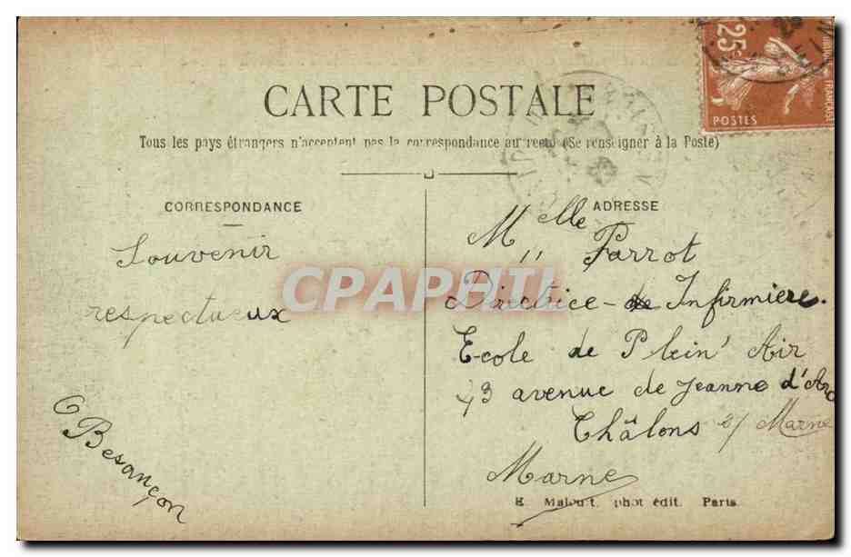 Bois de Boulogne cPA La pointe de l'ile et le grand lac — Rückseite