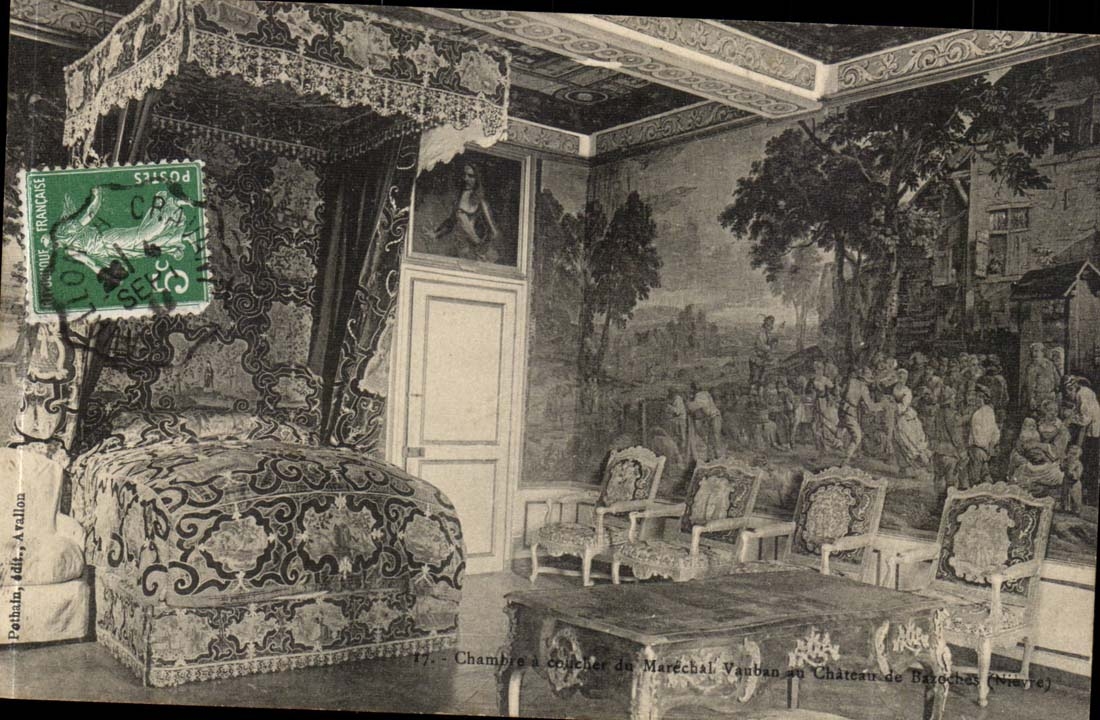 CPA Chambre a coucher du Marechal Vauban au chateau de Baroches (Nievre)