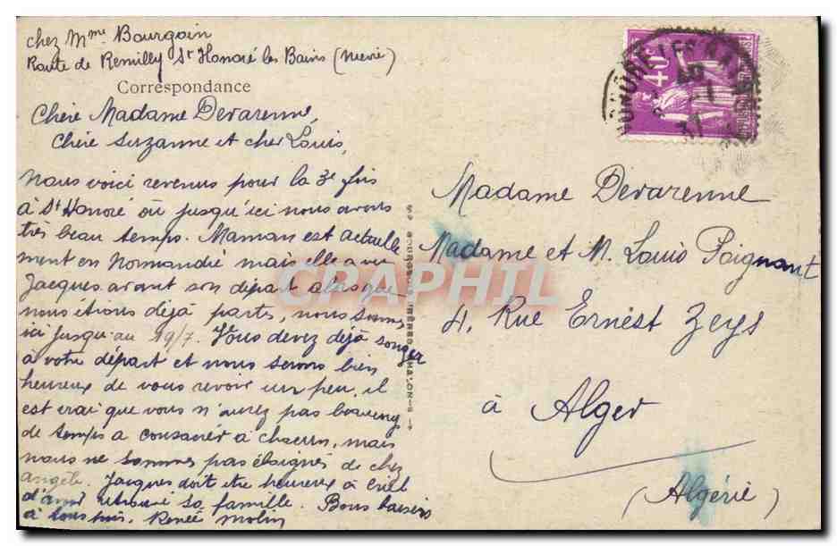 Saint Honore les Bains CPA Etang de la Queuldre et fond de la Vallee — Rückseite