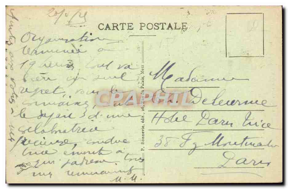 Metz - Vue prise du Jardin Boufflers — Cliché Ch. Bergeret, n°54 — Rückseite
