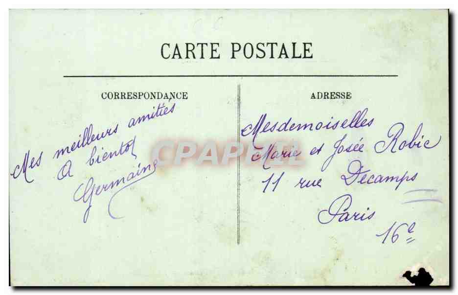 Chantilly CPA Les grandes ecuries et la porte Saint Denis — Rückseite