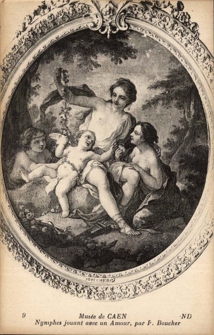 CPA Musee de Caen Nymphes jouant avec un amour par F Boucher