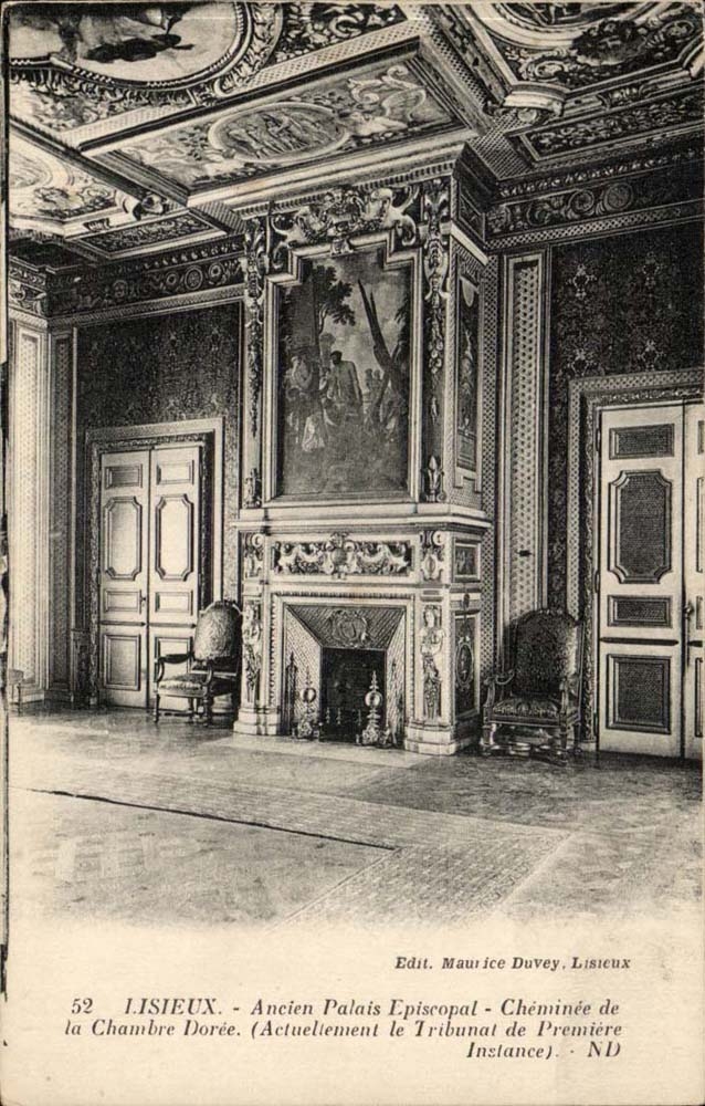 Lisieux CPA Ancien palais episcopal Cheminee de la chambre doree (TRibunal de Grande Instance)