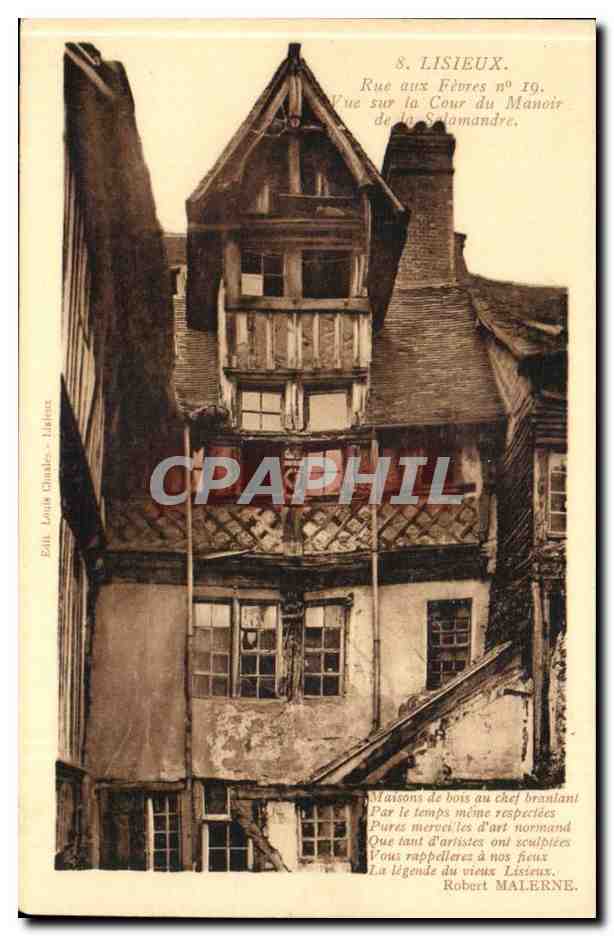 Lisieux — Vue sur la Cour du Manoir de la Salamandre — Édit. Louis Chalès - Lisieux