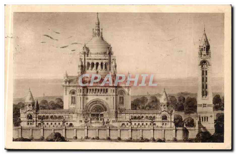 Lisieux CPA Basilique Vue generale du projet