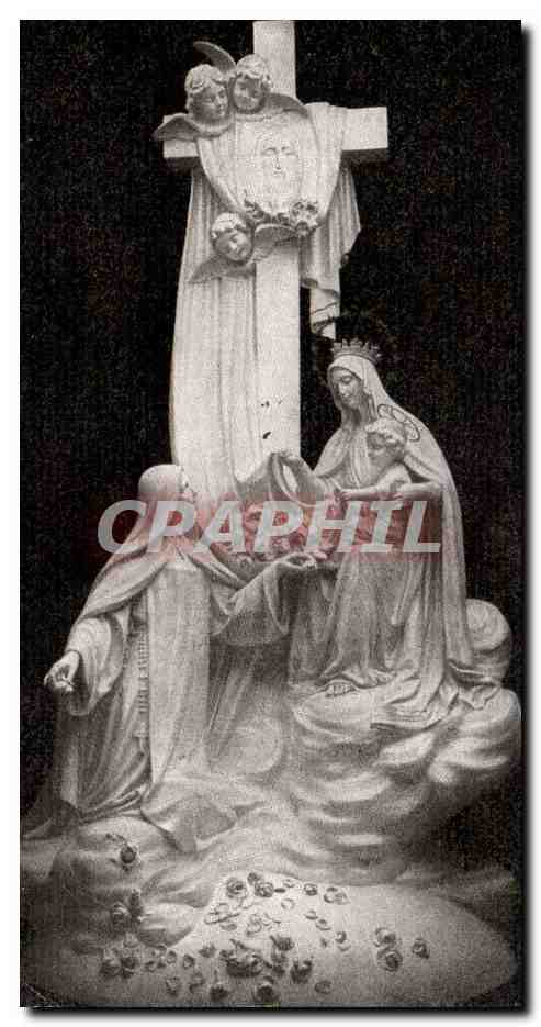 Groupe sculpté surmontant la chapelle des Carmélites de Lisieux — éditeur Desque