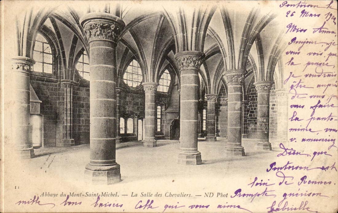 Mont Saint Michel CPA La salle des chevaliers