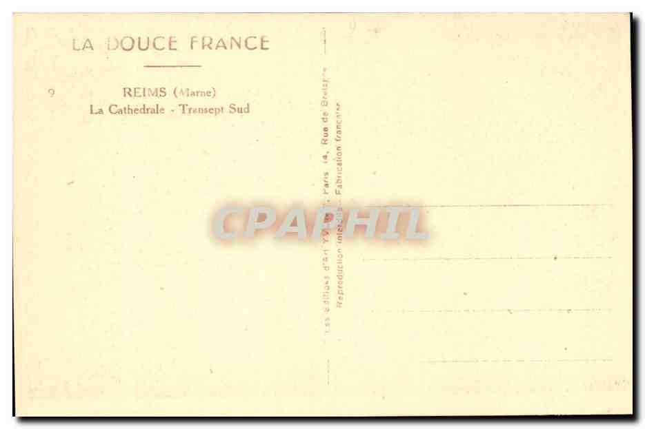 Reims - Kathedrale - Südturmschiff — Les Édifices d'Art Yvon, Paris — Rückseite