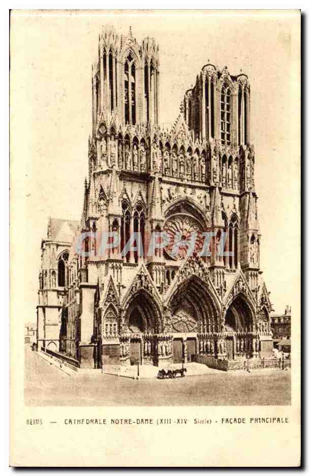 Reims — Kathedrale Notre-Dame (XIII–XIV Jahrhundert) — Hauptfassade