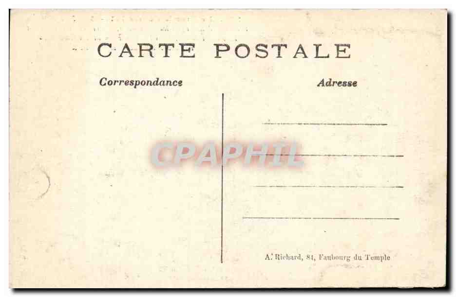 Reims — Détails des ruines après le bombardement allemand — Établissement Lainé, rue des Trois Raisinets — A.R. — Verso