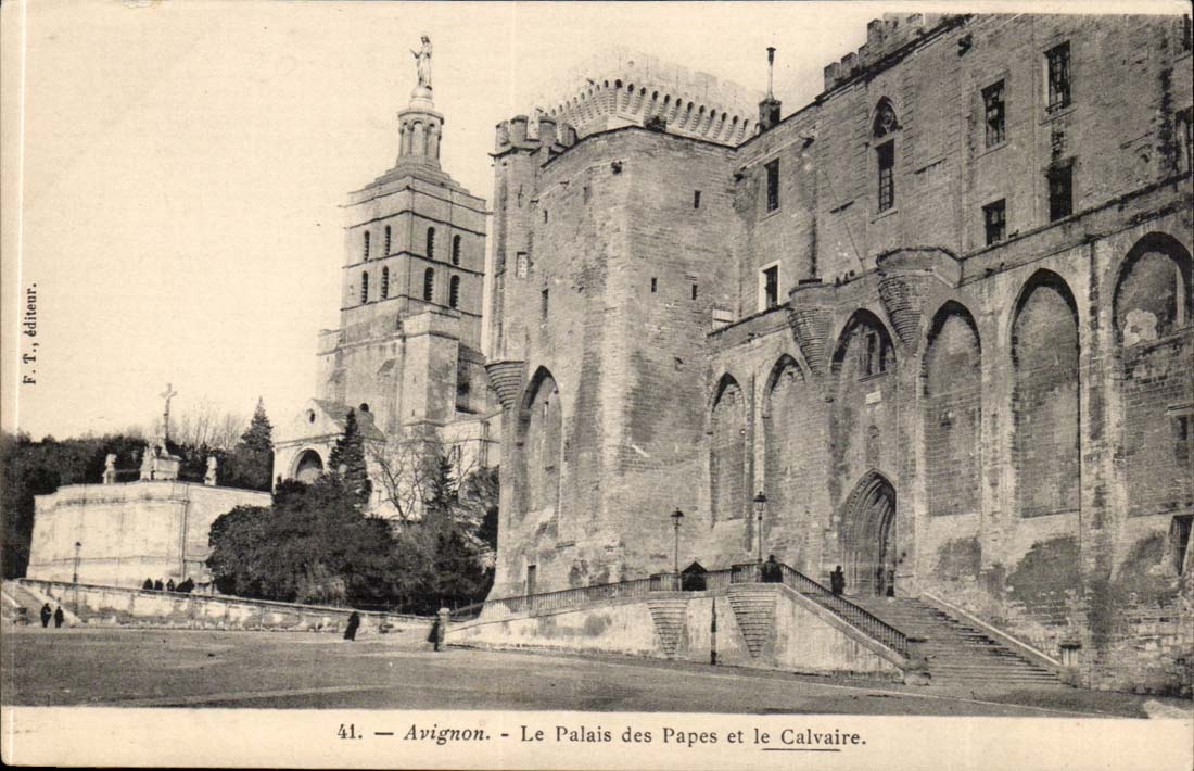 Avignon CPA Palais des Papes et le calvaire