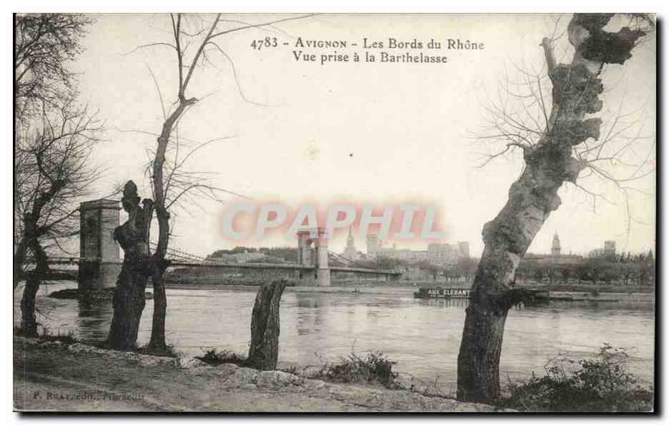 Avignon - Les Bords du Rhône — Vue prise à la Barthelasse — F. Ruat, édit. Paris