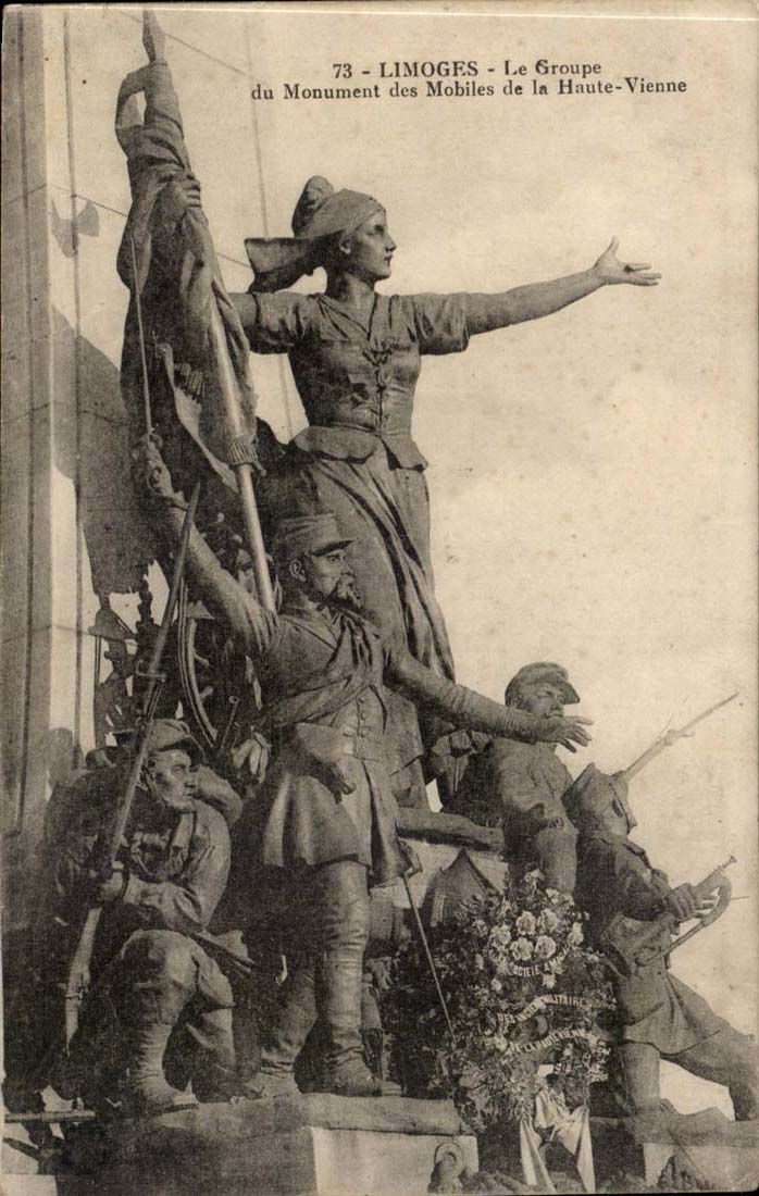 Limoges CPA Le groupe du monument des mobiles de la Haute Vienne
