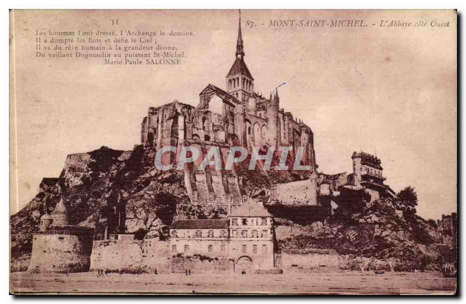 Mont-Saint-Michel — L'Abbaye côté Ouest — J. Nozais, éditeur