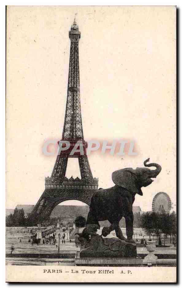 Paris CPA Tour Eiffel Elephant